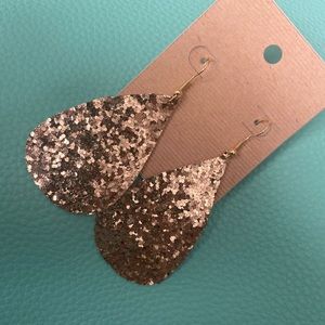 Faux leather sparkle earrings
